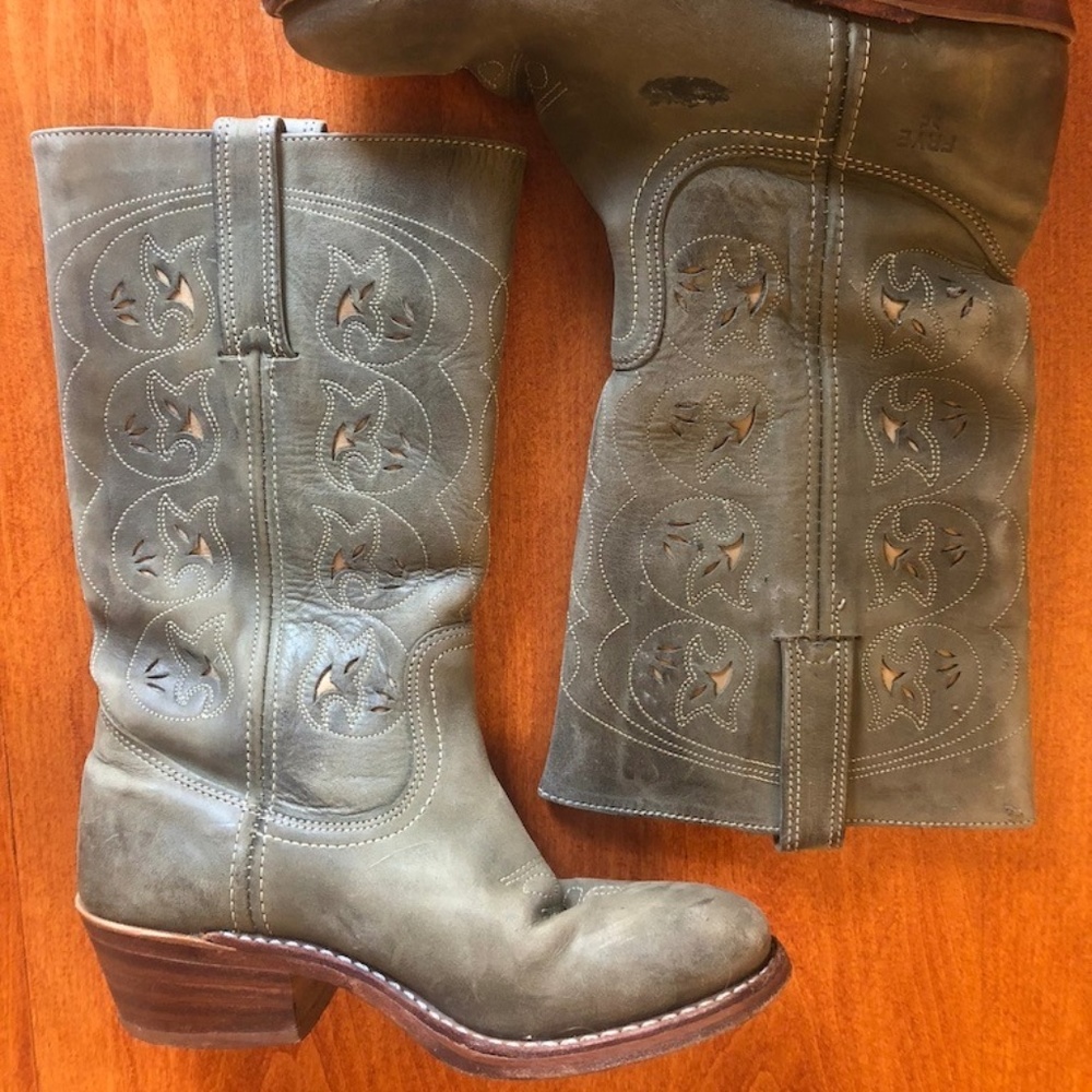 Frye Austin Cut-Out Women's Western Boot Green 7M